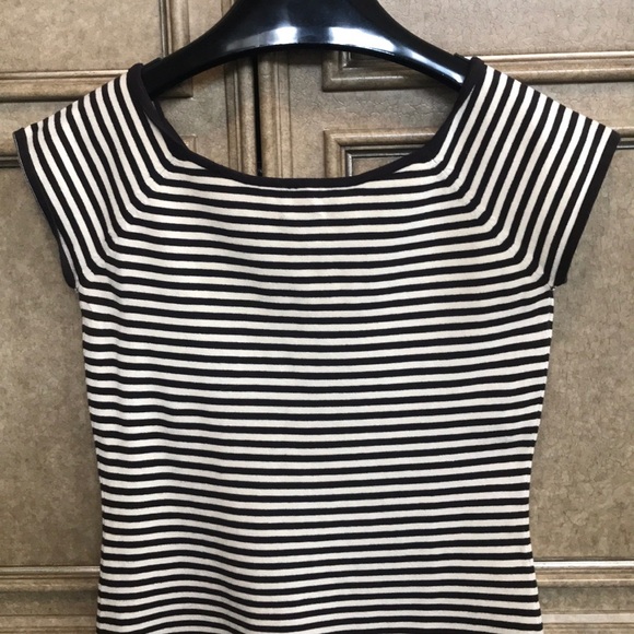 INC BROWN & CREAM STRIPED SLEEVELESS PETITE SHIRT - Picture 7 of 8